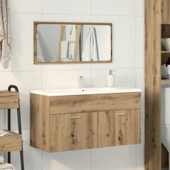 Ensembles De Meubles-vidaXL Armoire de salle de bain avec miroir chêne artisanal chêne artisanal