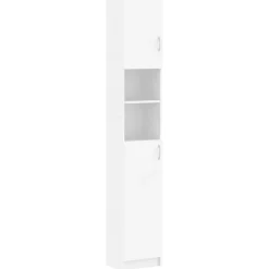 Ensembles De Meubles-vidaXL Armoire de salle de bain 32x25,5x190 cm Bois d'ingénierie Blanc