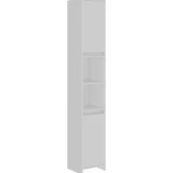 Ensembles De Meubles-vidaXL Armoire de salle de bain 30x30x183,5 cm Bois d'ingénierie Blanc