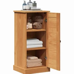 Armoires & Meubles De Rangement-vidaXL Armoire de salle de bain avec porte VIGO Marron et marron miel