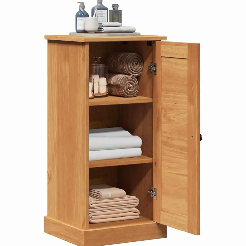 Armoires & Meubles De Rangement-vidaXL Armoire de salle de bain avec porte VIGO Marron et marron miel