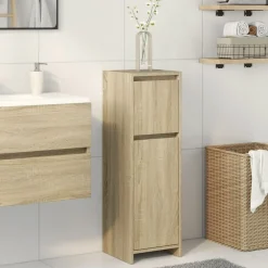 Ensembles De Meubles-vidaXL Armoire de salle de bain Chêne sonoma 30x30x95 cm Aggloméré Ch&ecirc;ne sonoma