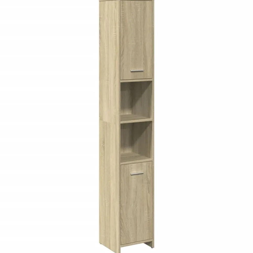vidaXL Armoire de salle de bain Chêne sonoma 30x30x183,5 cm Aggloméré