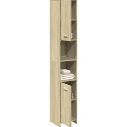 vidaXL Armoire de salle de bain Chêne sonoma 30x30x183,5 cm Aggloméré