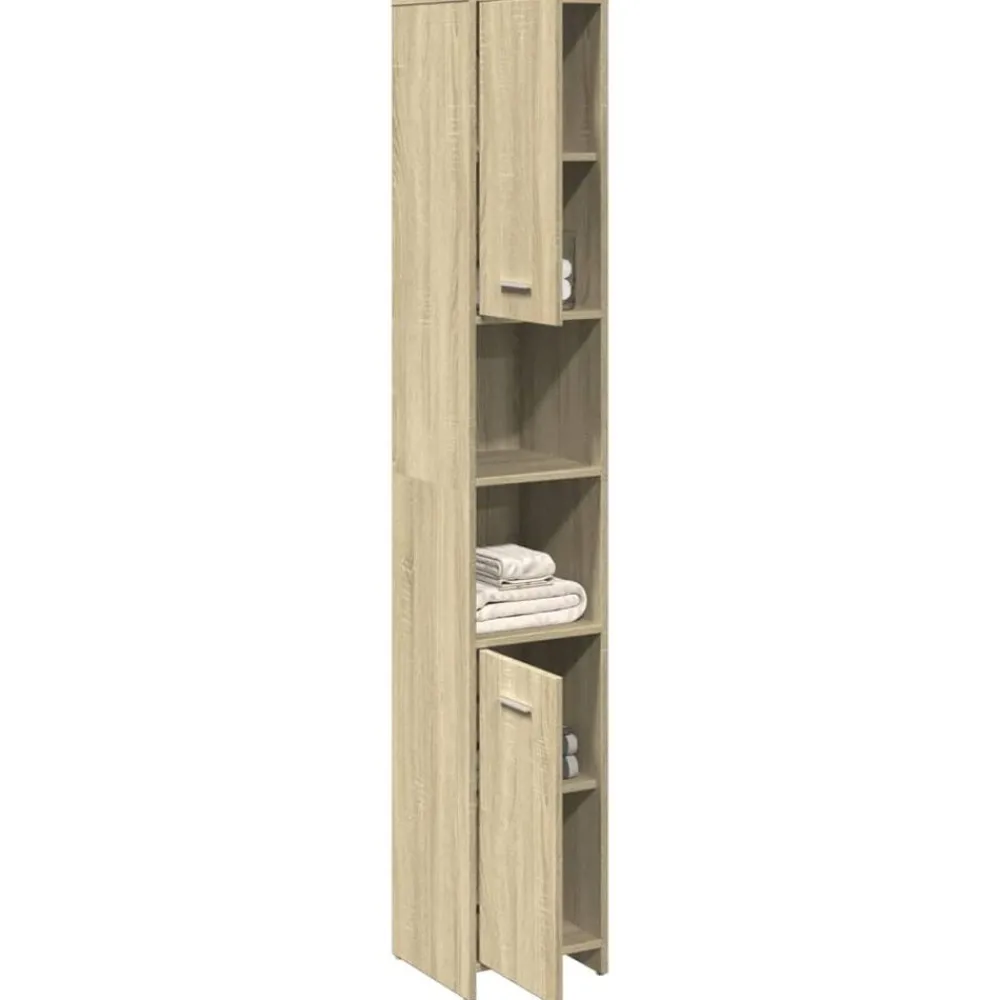 vidaXL Armoire de salle de bain Chêne sonoma 30x30x183,5 cm Aggloméré