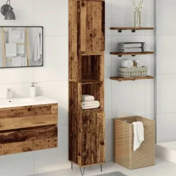 Ensembles De Meubles-vidaXL Armoire de salle de bain 30x30x190cm bois ingénierie Vieux bois