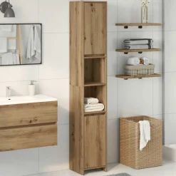 vidaXL Armoire de salle de bain chêne artisanal 30x30x183,5 cm