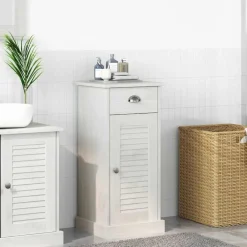 Armoires & Meubles De Rangement-vidaXL Armoire de salle de bain avec tiroir VIGO Marron et Marron Miel Blanc antique
