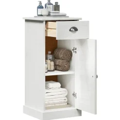 Armoires & Meubles De Rangement-vidaXL Armoire de salle de bain avec tiroir VIGO Marron et Marron Miel Blanc antique