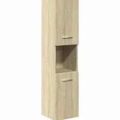 Armoires & Meubles De Rangement-vidaXL Armoire de salle de bain Chêne sonoma 30x30x130 cm Aggloméré Chêne sonoma