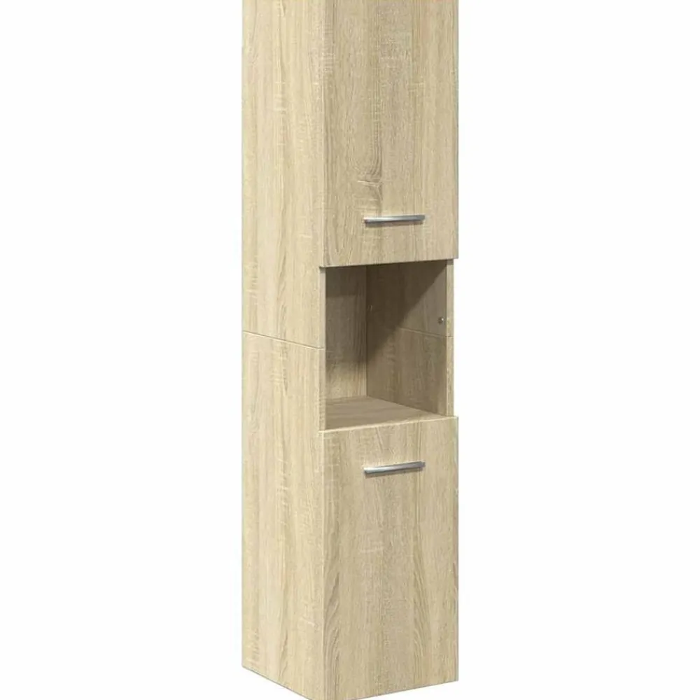 Armoires & Meubles De Rangement-vidaXL Armoire de salle de bain Chêne sonoma 30x30x130 cm Aggloméré Chêne sonoma
