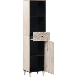 Ensembles De Meubles-vidaXL Armoire de salle de bain avec tiroir 38 x 33,5 x 160 cm Blanc