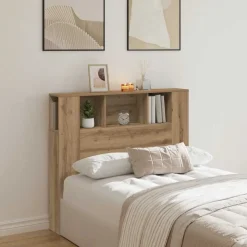 Lits & Accessoires-vidaXL Armoire de tête de lit chêne artisanal 120x19x104,5 cm ch&ecirc;ne artisanal
