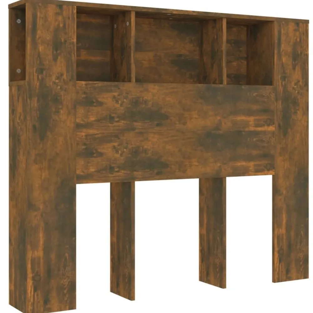 Lits & Accessoires-vidaXL Armoire de tête de lit chêne fumé 120x18,5x102,5 cm Chêne fumé
