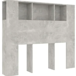 Lits & Accessoires-vidaXL Armoire de tête de lit 120x18,5x102,5 cm Gris béton