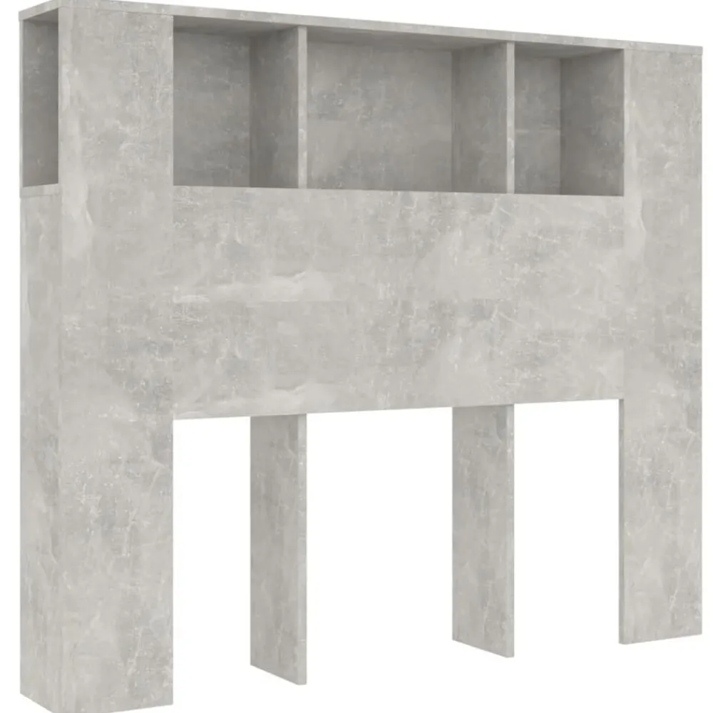 Lits & Accessoires-vidaXL Armoire de tête de lit 120x18,5x102,5 cm Gris béton