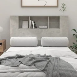 Lits & Accessoires-vidaXL Armoire de tête de lit 120x18,5x102,5 cm Gris béton