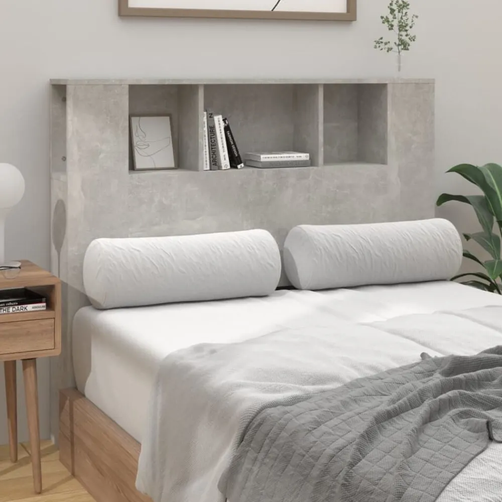 Lits & Accessoires-vidaXL Armoire de tête de lit 120x18,5x102,5 cm Gris béton