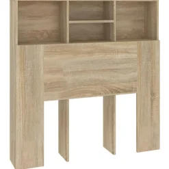 Lits & Accessoires-vidaXL Armoire de tête de lit chêne sonoma 100x19x103,5 cm Ch&ecirc;ne sonoma