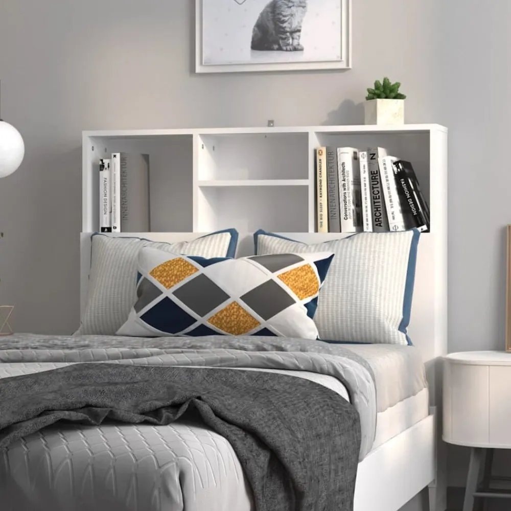 Lits & Accessoires-vidaXL Armoire de tête de lit 100x19x103,5 cm Blanc