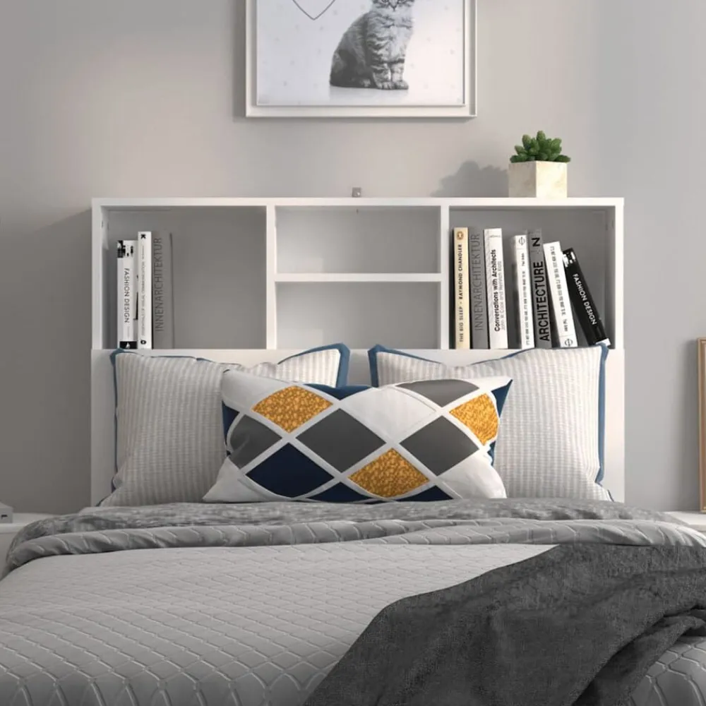 Lits & Accessoires-vidaXL Armoire de tête de lit 100x19x103,5 cm Blanc