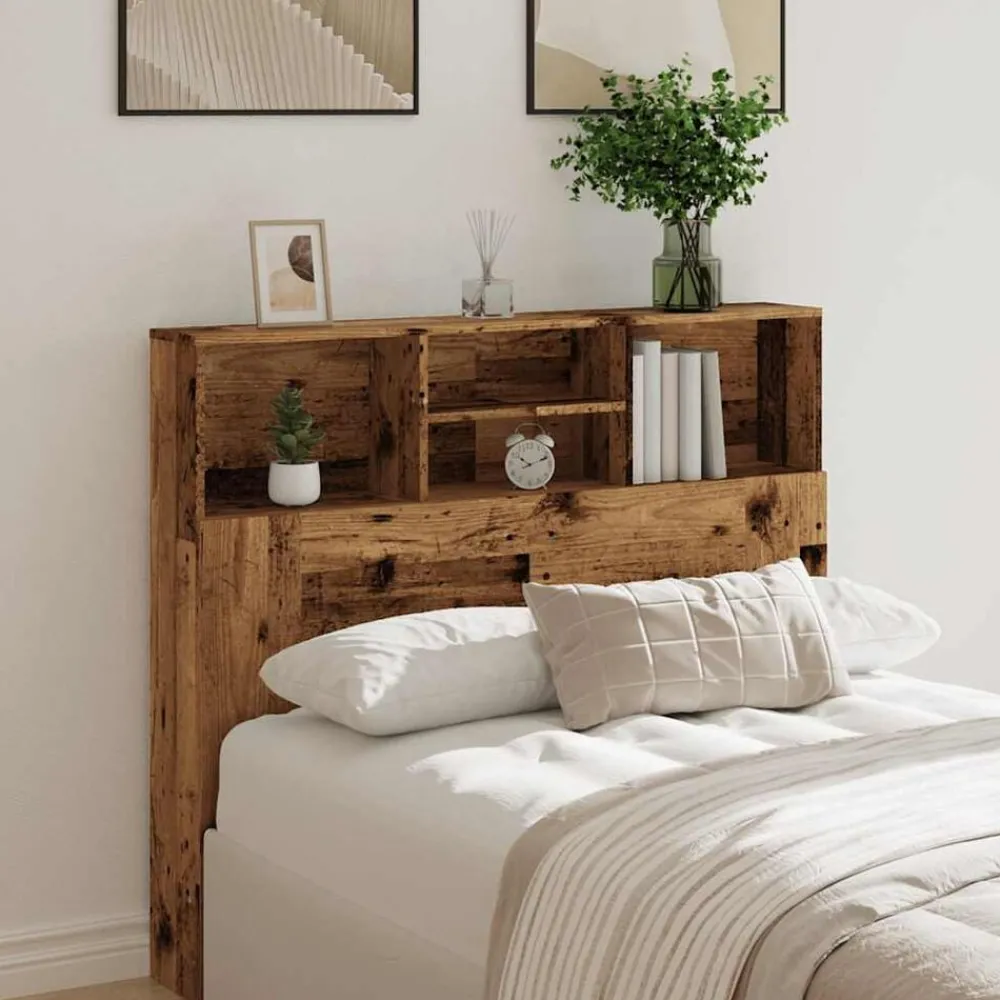 vidaXL Armoire de tête de lit vieux bois 120x19x103,5 cm