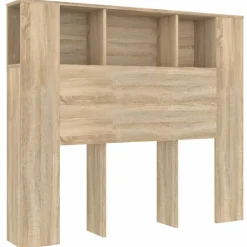 Lits & Accessoires-vidaXL Armoire de tête de lit chêne sonoma 120x18,5x102,5 cm Ch&ecirc;ne sonoma