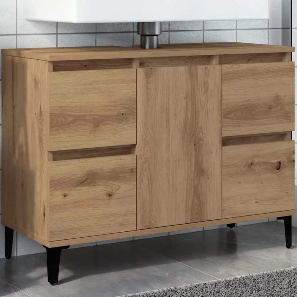 Armoires & Meubles De Rangement-vidaXL Armoire d'évier chêne artisanal 80x33x60 cm bois d'ingénierie chêne artisanal