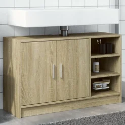 Ensembles De Meubles-vidaXL Armoire d'évier chêne sonoma 90x29x55 cm bois d'ingénierie Ch&ecirc;ne sonoma