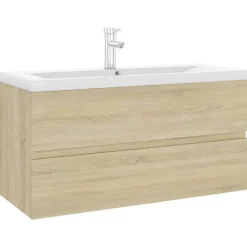 vidaXL Armoire d'évier lavabo intégré chêne sonoma bois d'ingénierie