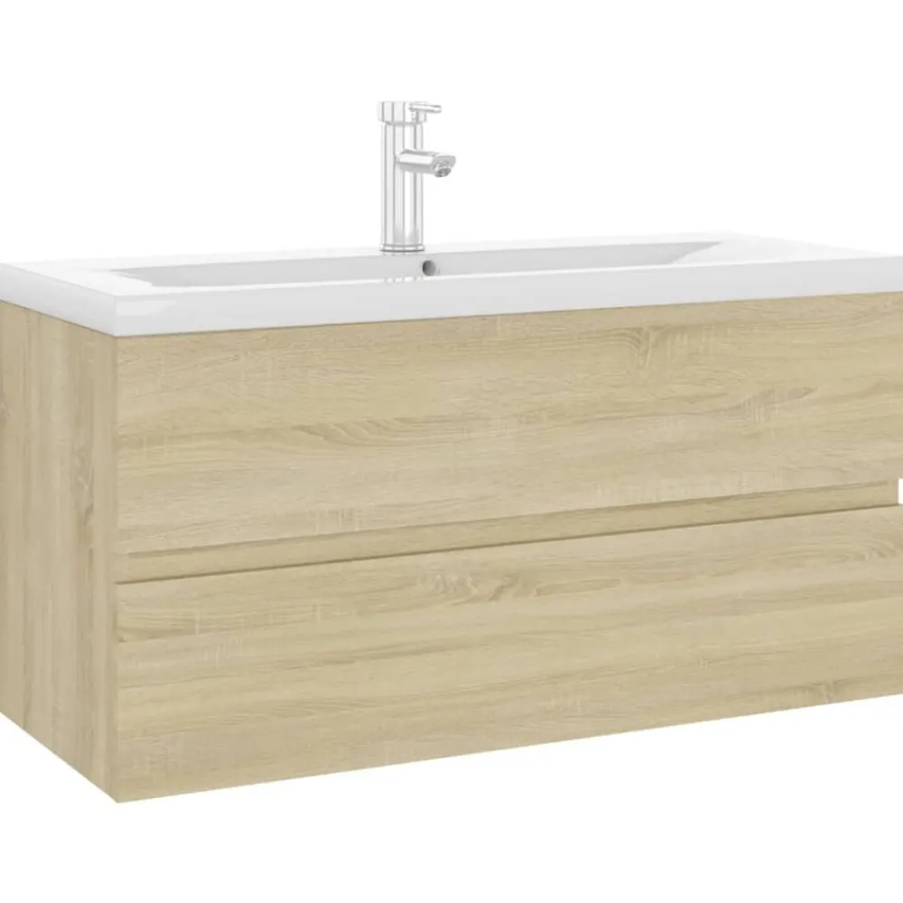 vidaXL Armoire d'évier lavabo intégré chêne sonoma bois d'ingénierie