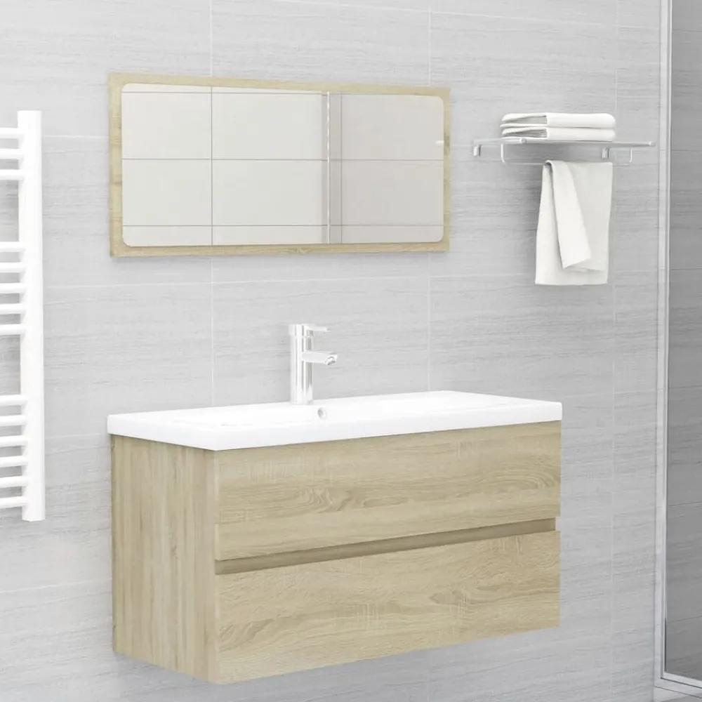 vidaXL Armoire d'évier lavabo intégré chêne sonoma bois d'ingénierie