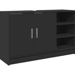 Ensembles De Meubles-vidaXL Armoire d'évier 90x29x55 cm bois d'ingénierie Noir