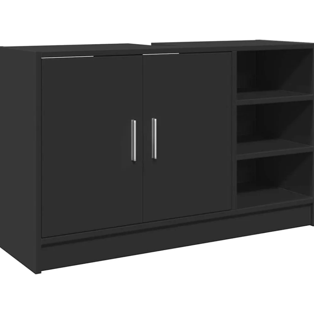 Ensembles De Meubles-vidaXL Armoire d'évier 90x29x55 cm bois d'ingénierie Noir