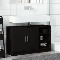 Ensembles De Meubles-vidaXL Armoire d'évier 90x29x55 cm bois d'ingénierie Noir