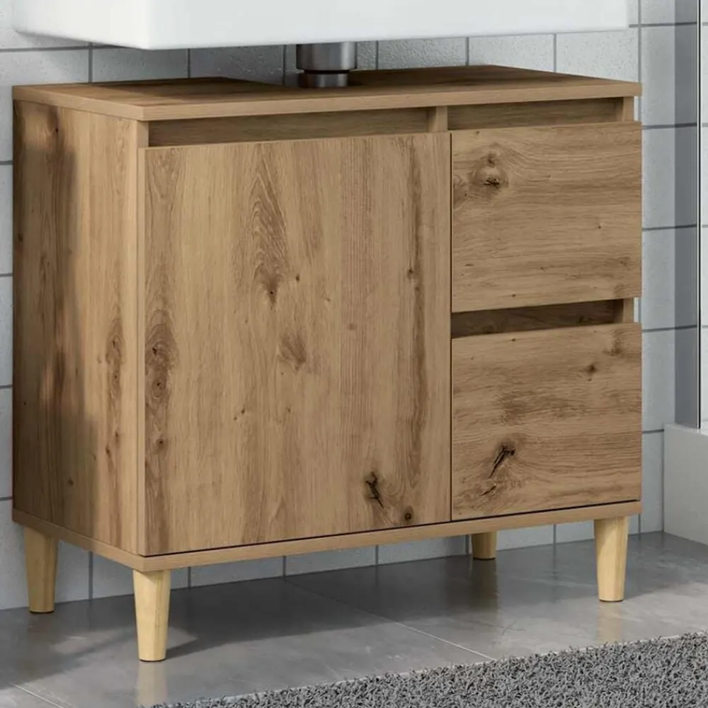 Armoires & Meubles De Rangement-vidaXL Armoire lavabo chêne artisanal 65x33x60 cm bois d'ingénierie chêne artisanal