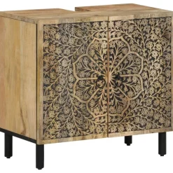 Armoires & Meubles De Rangement-vidaXL Armoire lavabo de salle de bain bois massif de manguier