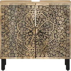 Armoires & Meubles De Rangement-vidaXL Armoire lavabo de salle de bain bois massif de manguier