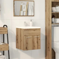 vidaXL Armoire lavabo de salle de bain chêne artisanal bois ingénierie