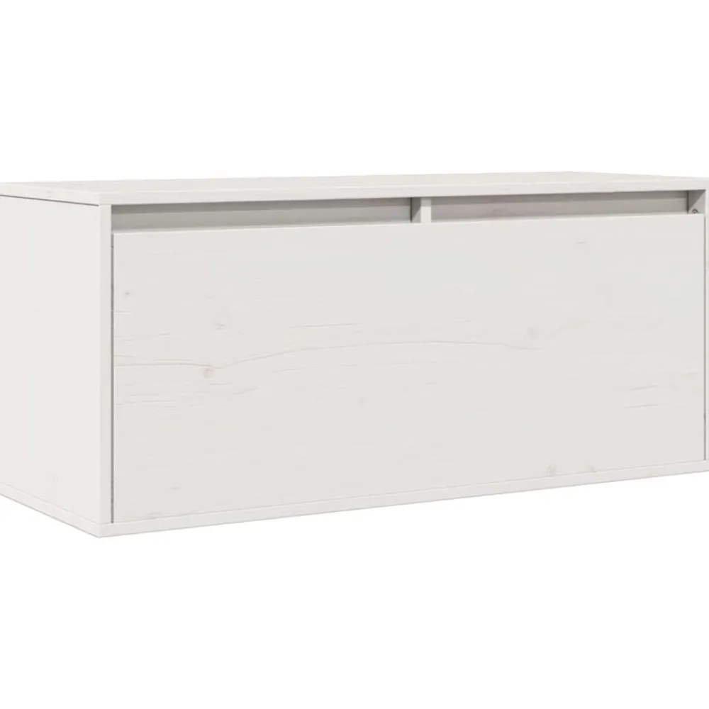 Étagères-vidaXL Armoire murale 80x30x35 cm Bois de pin massif Blanc