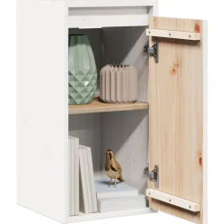 Étagères-vidaXL Armoire murale 30x30x60 cm Bois de pin massif Blanc