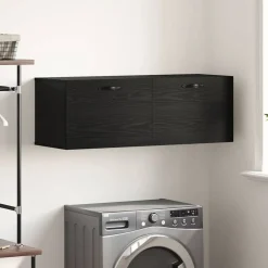 vidaXL Armoire Murale Chêne noir 100 x 36,5 x 35 cm Bois d'ingénierie