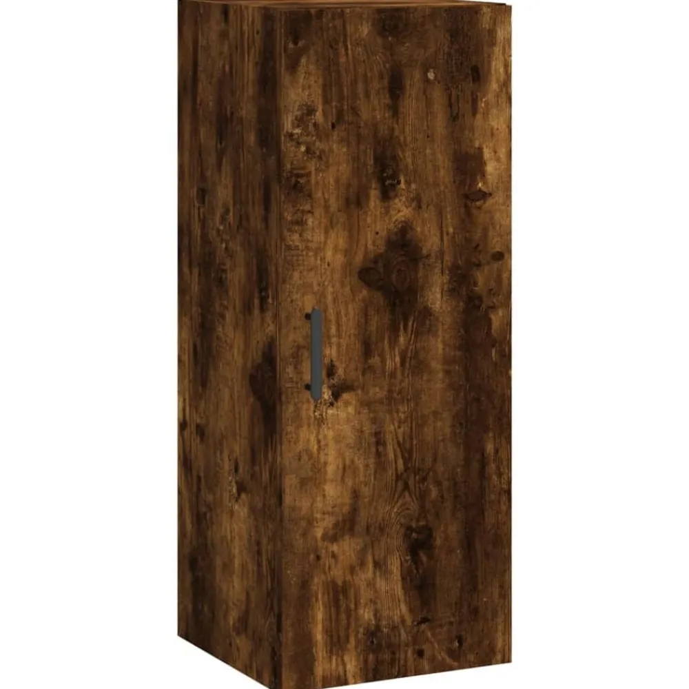 vidaXL Armoire murale chêne fumé 34,5x34x90 cm