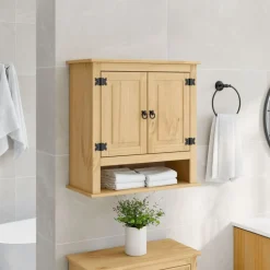 vidaXL Armoire murale de salle de bain Corona bois de pin massif