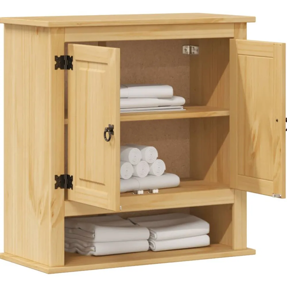 vidaXL Armoire murale de salle de bain Corona bois de pin massif