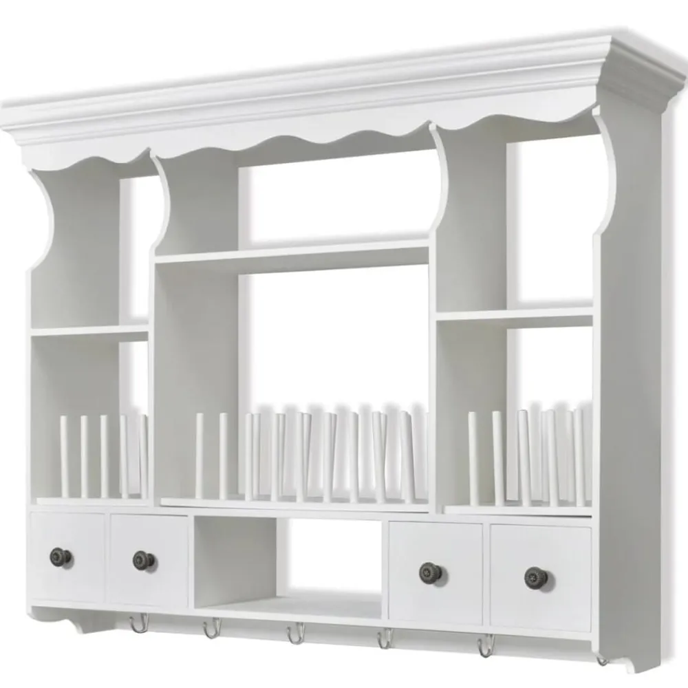 vidaXL Armoire murale de cuisine en bois Blanc