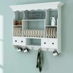 vidaXL Armoire murale de cuisine en bois Blanc