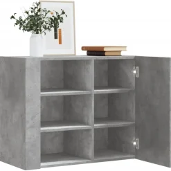 Étagères-vidaXL Armoire murale 75x35x60 cm bois d'ingénierie Gris béton