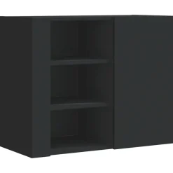 Étagères-vidaXL Armoire murale 75x35x60 cm bois d'ingénierie Noir