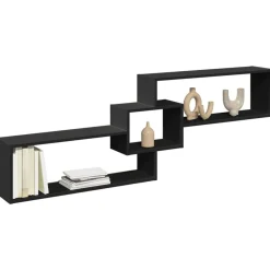 Étagères-vidaXL Armoire murale 158x18x53 cm bois d'ingénierie Noir